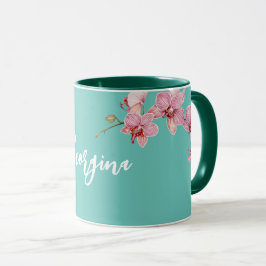 Caneca Personalizar o fluido das Orquídeas de Moda Rosa-C