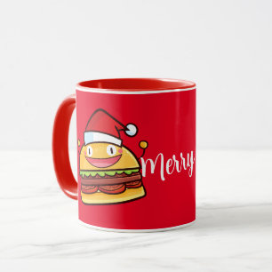 Caneca Personalizar o Hamburger de Natal Bonito Coffee Mu