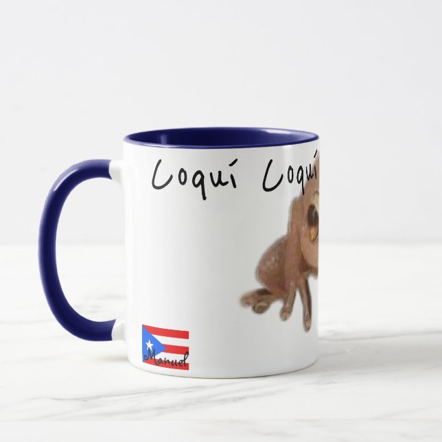 Caneca Personalizar o nome Coqui Puerto Rico Flag (Esquerda)