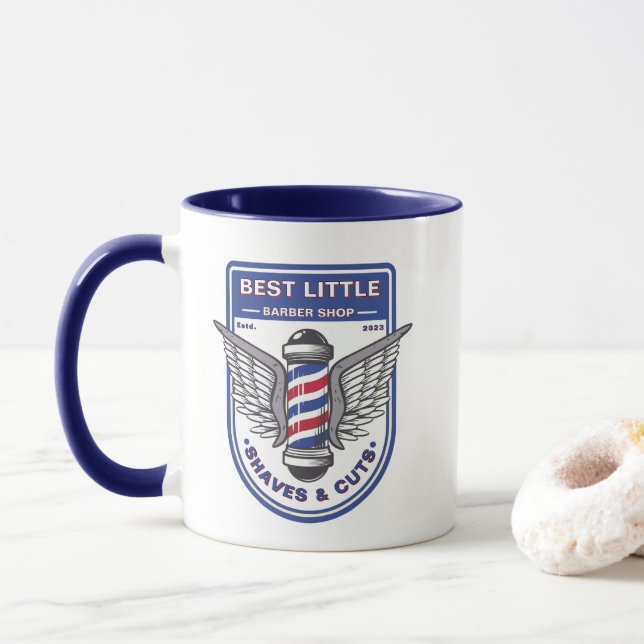 Caneca Personalizar Poste Tradicional de Barber Shop Clás (Com Donut)