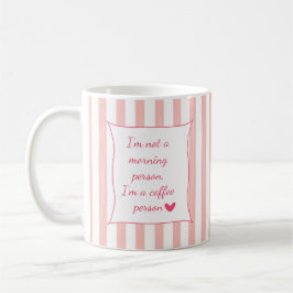 Caneca Personalizável de Café com Listras Cor-de-R