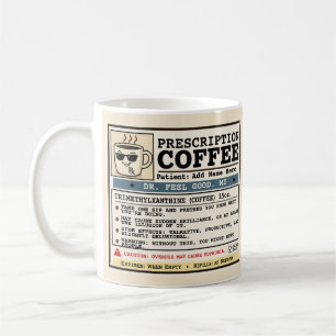 Caneca Personalizável de Café com Prescrição RX En
