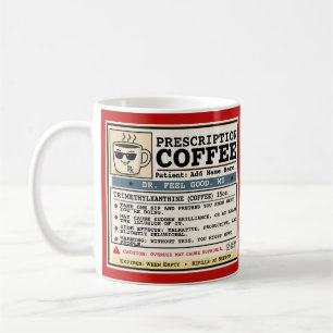 Caneca Personalizável de Café RX Prescrição Engraç