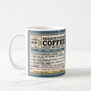 Caneca Personalizável de Café RX Prescrição Engraç