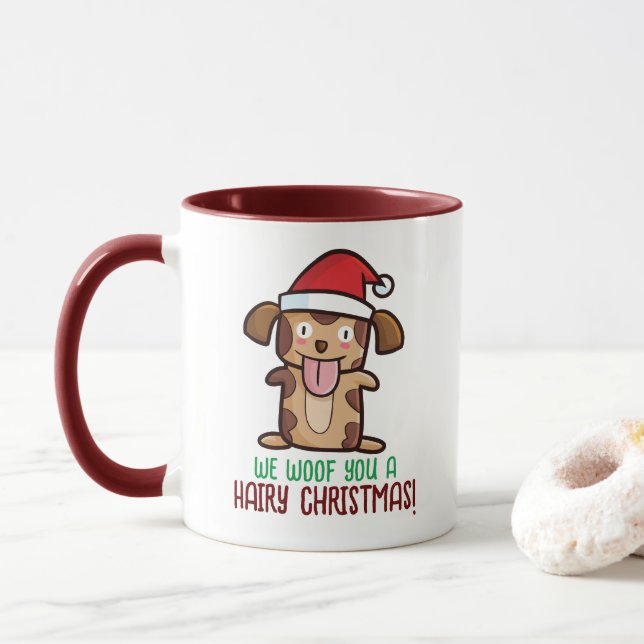 Caneca Personalizável Desejo-lhe o Natal Leiteiro (Com Donut)