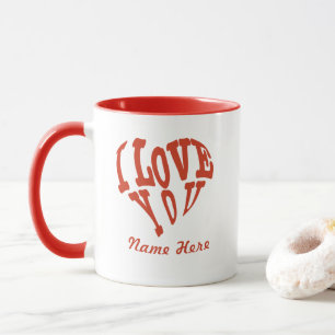 Caneca Personalize Dia dos Namorados Coração Eu Te Amo