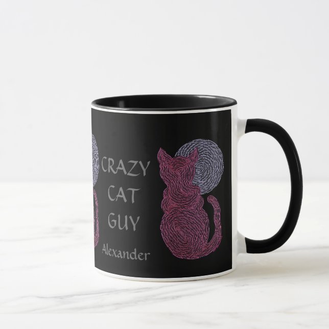 Caneca Personalize Esta Cara De Gato Louco Que Gato Lover (Direita)
