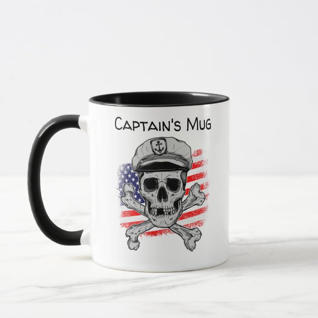 Caneca Personalize o Boné do crânio do capitão EUA Sinali (Esquerda)