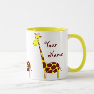 Caneca Personalize-o! Design bonito do girafa