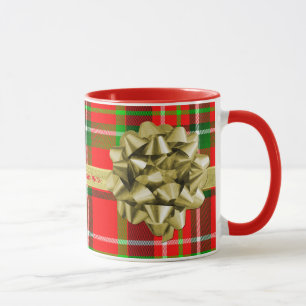 Caneca Personalize: Presente e fitas de Natal do Tartan