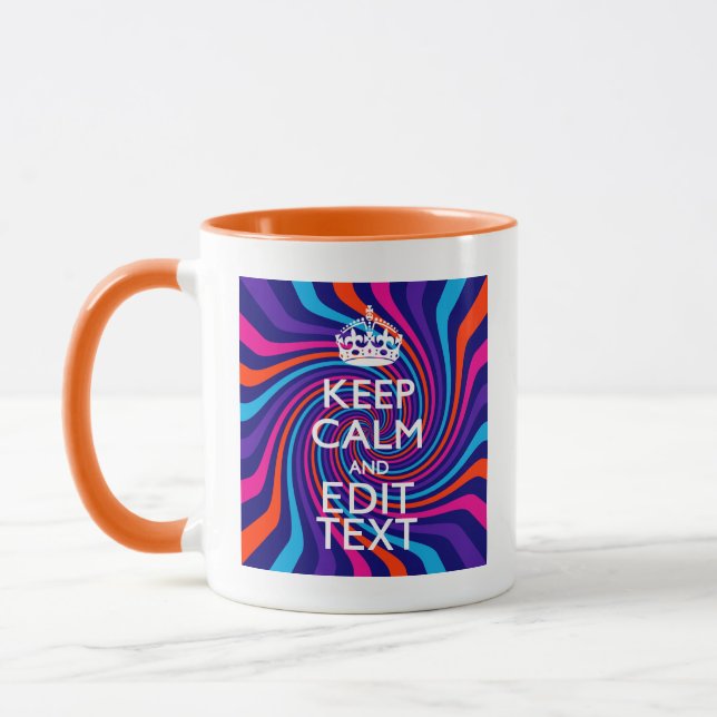 Caneca Personalize sua espiral Manter Texto Calmo Multico (Esquerda)
