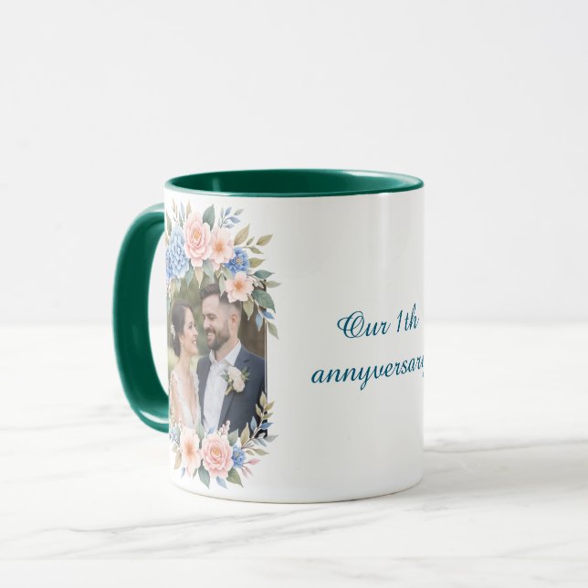 Caneca Personalized 1st Anniversary Photo Mug (Frente Esquerda)
