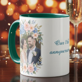 Caneca Personalized 1st Anniversary Photo Mug