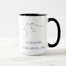Caneca Personalized Aquarius Constellation Mug - Custom S