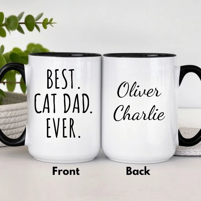 Caneca Personalized Best Cat Dad Ever  (Criador carregado)