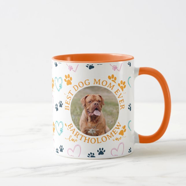 Caneca Personalized BEST DOG MOM EVER Mastif Photo (Direita)