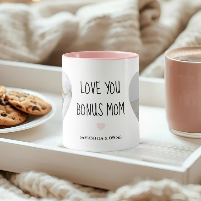 Caneca Personalized Bonus Mom Photo | Love You Bonus Mom (Criador carregado)