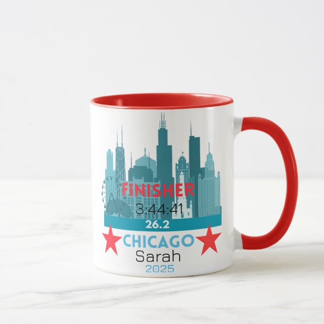 Caneca Personalized Chicago Marathon 2025 Gift For Runner (Direita)