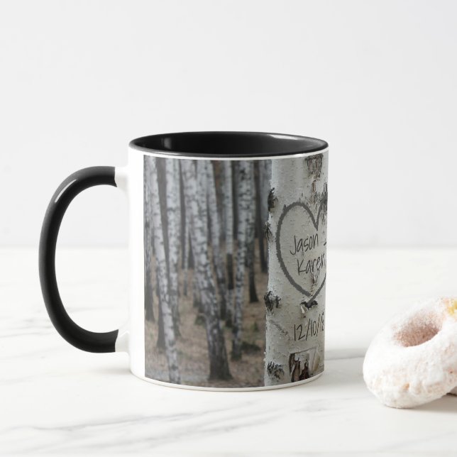 Caneca Personalized Country Rustic Carved Heart (Com Donut)