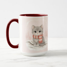 Caneca Personalized Cute Kitten Winter Mug