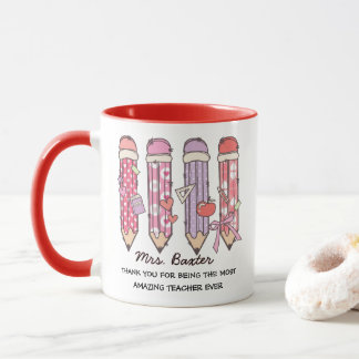 Caneca Personalized Cute Teacher Appreciation Gift
