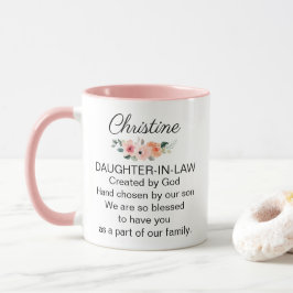 Caneca Personalized Daughter In Law Religious Poem Floral