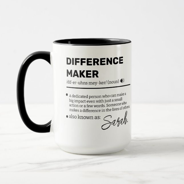 Caneca Personalized Difference Maker Mug, Appreciation  (Esquerda)