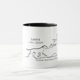 Caneca Personalized Dog Memorial Sympathy Line Art