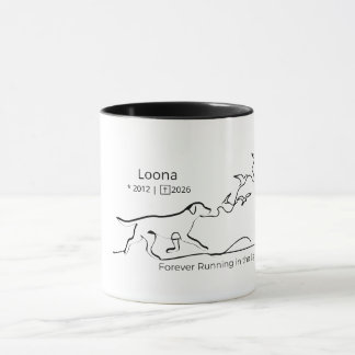 Caneca Personalized Dog Memorial Sympathy Line Art