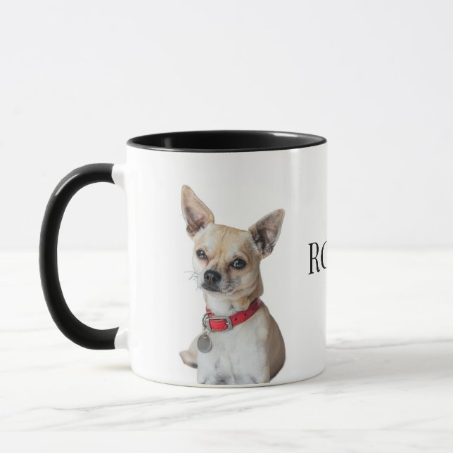 Caneca Personalized Dog Photo | Custom Pet Name  (Esquerda)