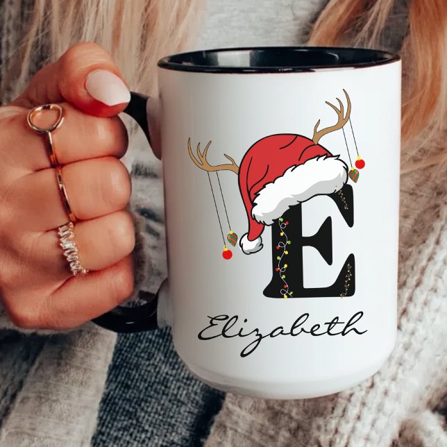 Caneca Personalized Family Holiday Mug for Couples or Her (family name mug, holiday coffee cup, Christmas letter mug, personalized monogram coffee mug for her,)