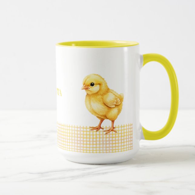 Caneca Personalized Farm Animal Mug – Cute Chick Design (Direita)