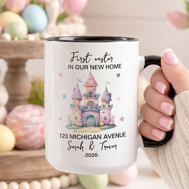 Caneca Personalized First Easter in Our New Home Couple (Criador carregado)