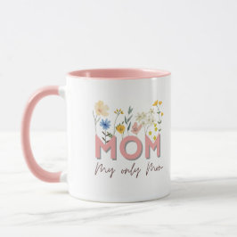 Caneca Personalized Floral Mom Mug .