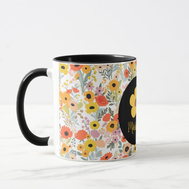 Caneca Personalized floral mug for her  (Esquerda)