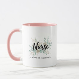 Caneca Personalized Floral Nurse Gift