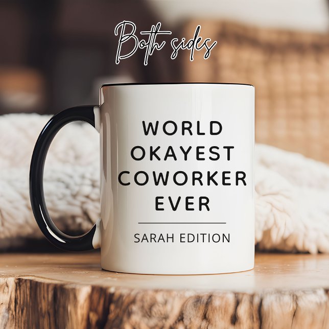 Caneca Personalized Funny Coworker Mug Gift for Her Him (Funny Coworker Mug Gift for Her or Him, World Okayest Coworker Gift Coffee Mug for Her or Him)