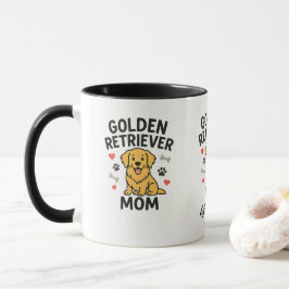 Caneca Personalized Golden Retriever Mom Mug - Custom Dog