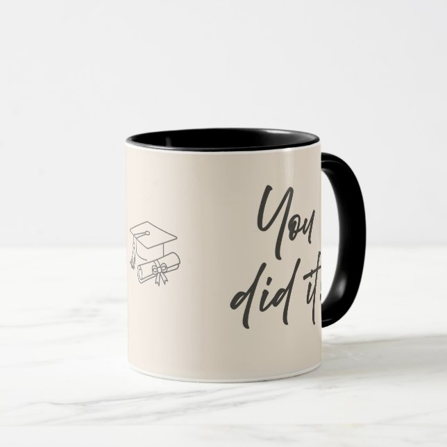 Caneca Personalized Graduate Mug – Elegant Script Style (Frente Esquerda)