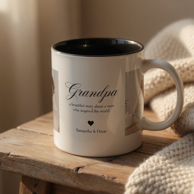 Caneca Personalized Grandpa Photo  (Criador carregado)