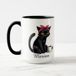 Caneca Personalized Grumpy Black Cat Coffee Mug