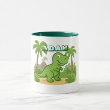 Personalized Jungle Dinosaur Mug for Kids