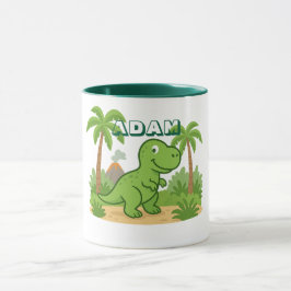 Caneca Personalized Jungle Dinosaur Mug for Kids