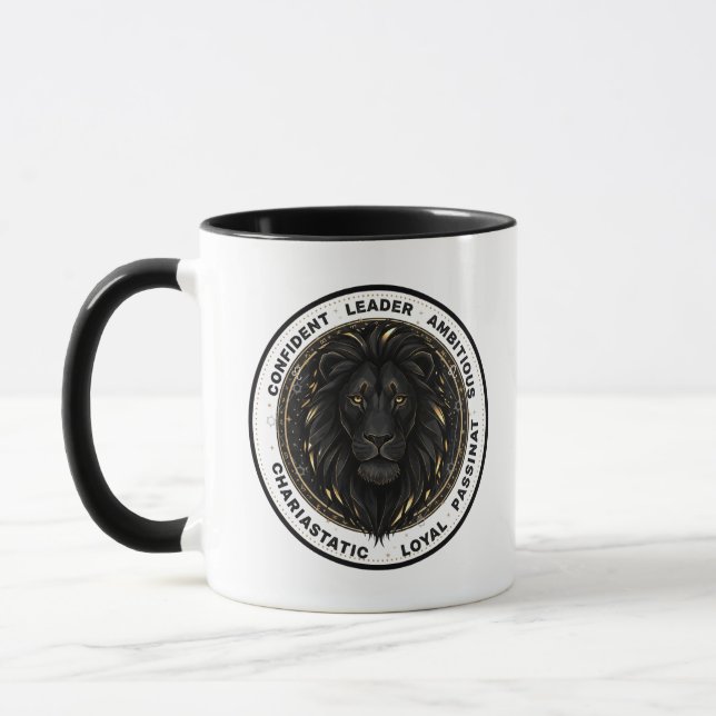 Caneca Personalized Leo Zodiac sign Name and traits (Esquerda)