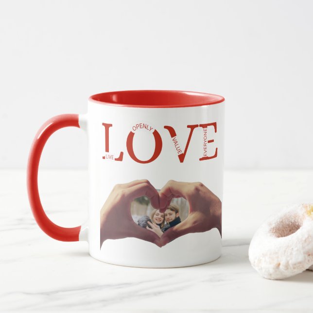 Caneca Personalized LOVE Acronym Photo  (Com Donut)