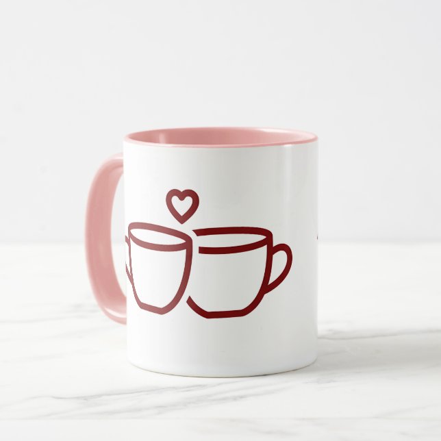 Caneca Personalized Love Brews Here Couple Coffee Mug (Frente Esquerda)