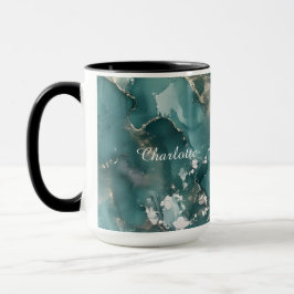 Caneca Personalized Luxury Marble Pattern Custom Name 