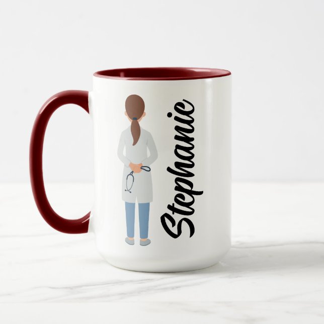Caneca Personalized Medical Student | Cute Female Doctor (Esquerda)