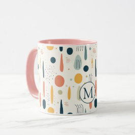 Caneca Personalized Minimal Abstract Boho Pastel Colors