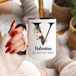 Caneca Personalized Monogram Alphabet Mug for Accountant